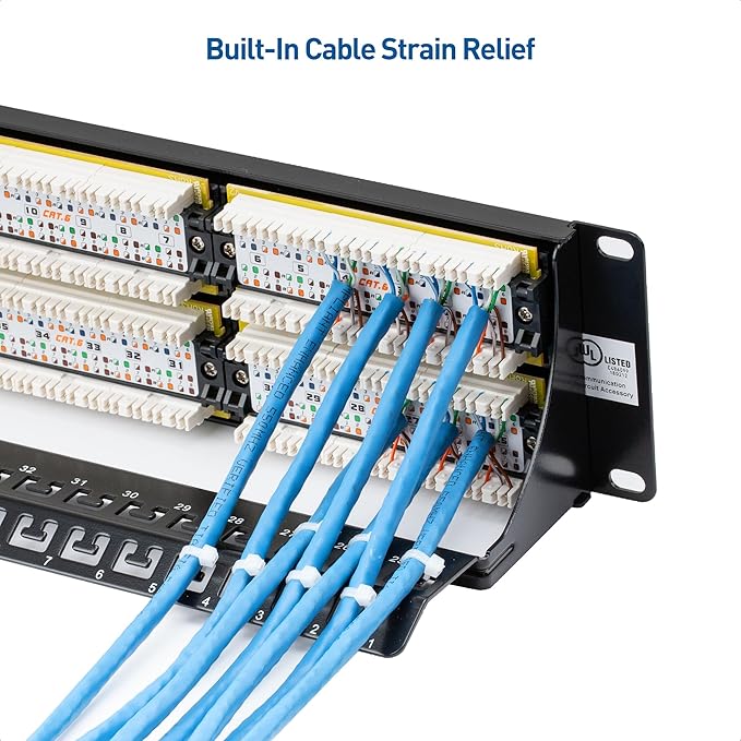 Cable Matters 48 Port Patch Panel Rackmount or Wall Mount 19-Inch - Image 2