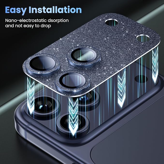 Uyiton Compatible with iPhone 17 Pro Max Camera Lens Protector Bling - Image 7