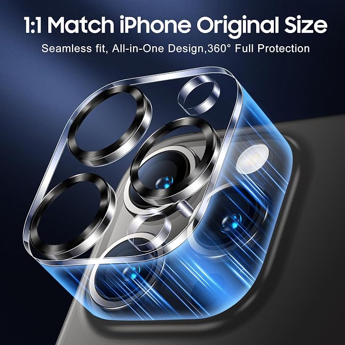 UniqueMe Compatible for 3 Pack iPhone 15 Pro/iPhone 15 Pro Max Camera Lens - Image 5