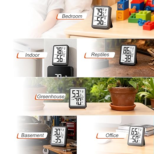 Room Thermometer Indoor Hygrometer Humidity Meter Gauge Digital Temperature and - Image 6