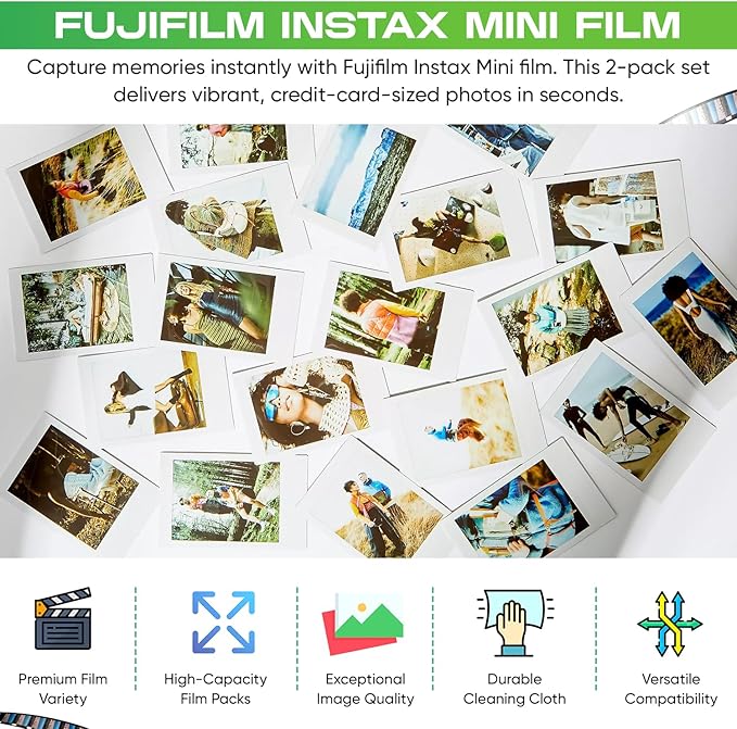 Fujifilm Instax Mini Film Two Instant Film Twin Packs - Image 2
