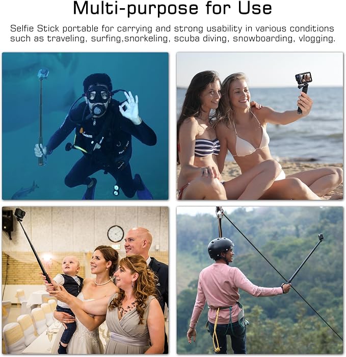 GEPULY Short Selfie Stick for GoPro/DJI/Insta360/AKASO Action Cameras - Image 7