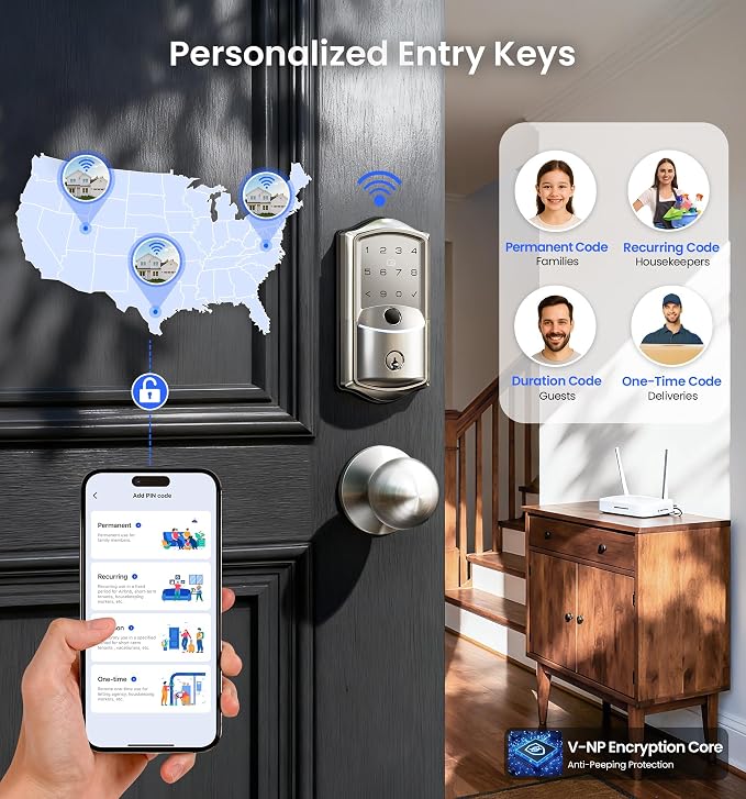 Veise VE027-K Built-in WiFi Smart Lock - Image 5