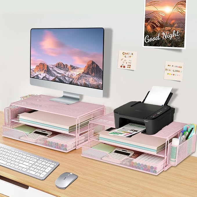 AUPSEN Computer Monitor Stands Riser，2-Tier Desk Organizers and Accessories - Image 7