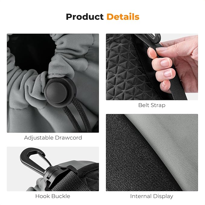 K&F CONCEPT 4 Pack Camera Lens Pouch Set, Drawstring Lens Protective Bag - Image 2
