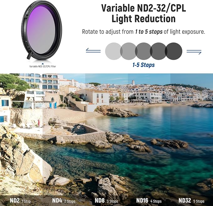 NEEWER True Colors 82mm Variable ND2-32 & CPL - Image 4