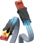 Snowkids Cat 8 Ethernet Cable 1.5 FT, Braided Heavy Duty High Speed by Snowkids