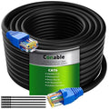 Cat6 Outdoor Ethernet Cable 100ft, Heavy Duty Double Jackets Internet Cord by Conable