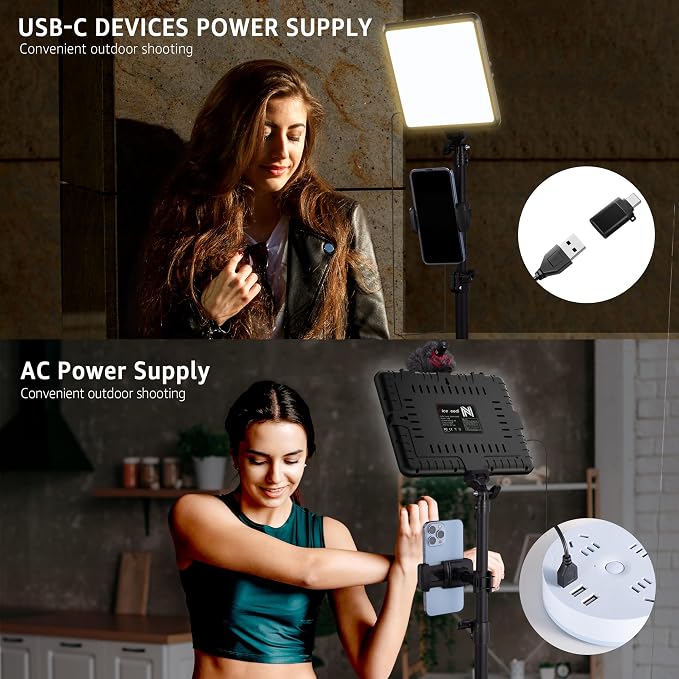 NiceVeedi 1-Pack Photography Lighting Kit, 2800-6500K Bi-Color LED Video Light - Image 6
