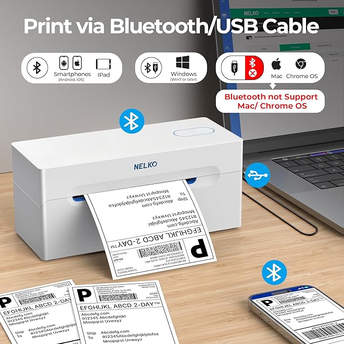 Nelko Bluetooth Thermal Shipping Label Printer, Wireless 4x6 Shipping Label - Image 3