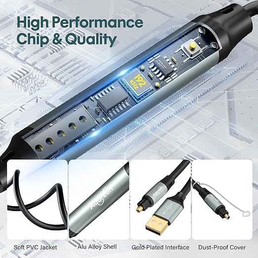 Adoreen Unidirectional USB A 2.0 to Toslink Digital Optical Audio Cable 10 Ft - Image 3