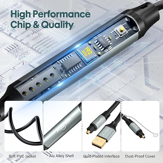 Adoreen Unidirectional USB A 2.0 to Toslink Digital Optical Audio Cable 15 Ft - Image 3