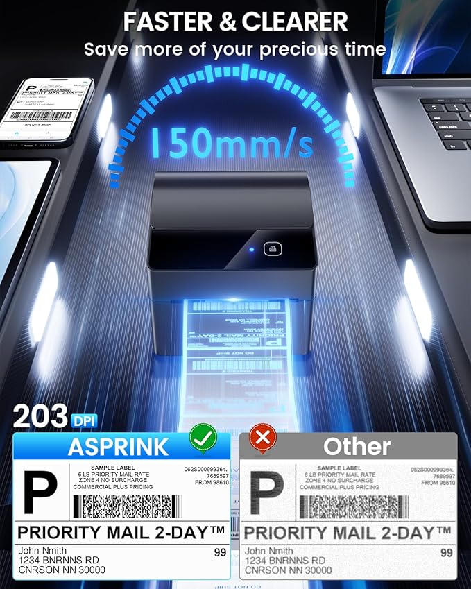 ASprink Bluetooth Shipping Label Printer 4x6, 2026 Upgraded Thermal Label - Image 6