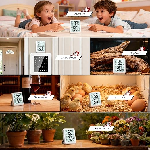 Antonki Room Thermometer, Digital Small Hygrometer Indoor Thermometer Humidity - Image 5