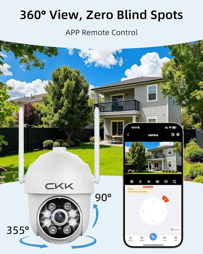 CKK 2K Security Cameras Outdoor 2Pack, 2.4G/5G Wireless Home Security Cameras - Image 3