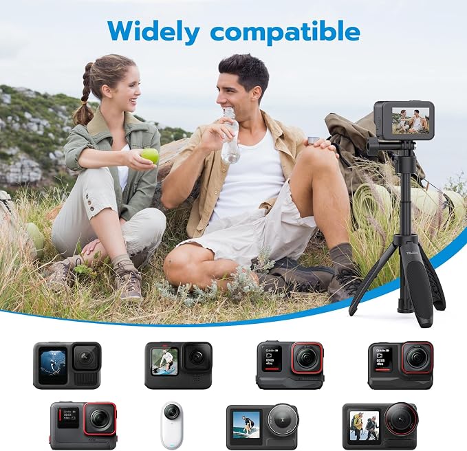 TELESIN 40cm/15.75'' Selfie Stick Tripod, Quick Release Portable Vlog Camera - Image 7