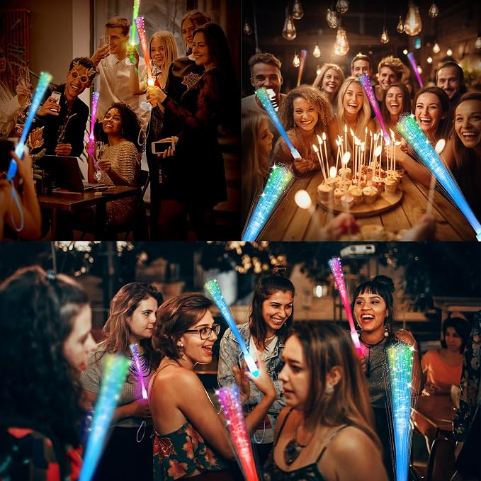 SHQDD 100 PCS Glow Fiber Wands Sticks, LED Light Wands, Glow in The Dark Party - Image 5