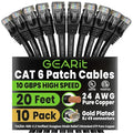 GEARit Cat 6 Ethernet Patch Cable 20 ft Black Cat6 Patch Cables 20ft by GEARit