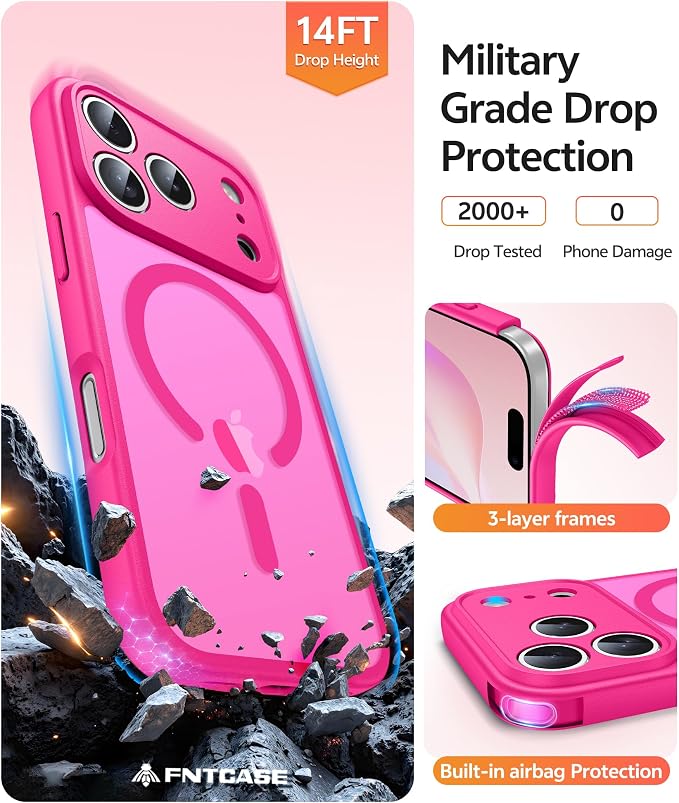 FNTCASE for iPhone 17 Pro Case: Translucent Matte Cases - Image 5