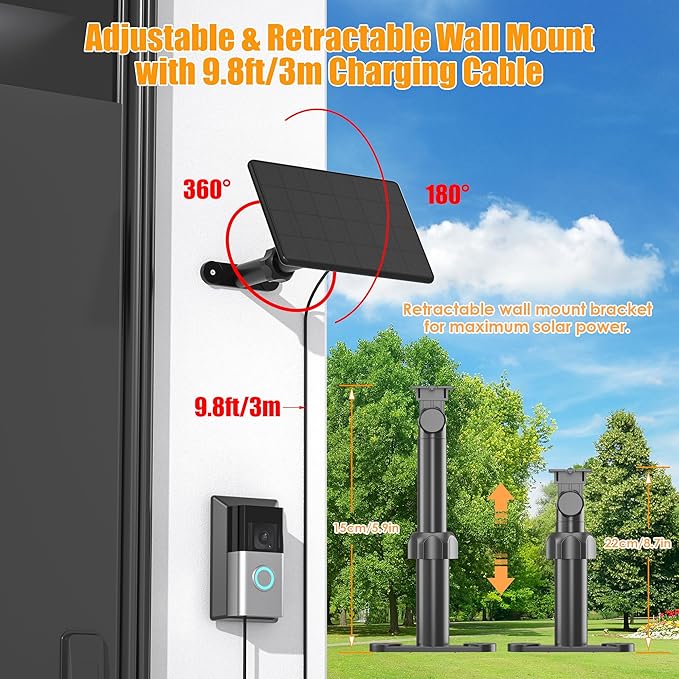 Solar Panel Charger for Ring Video Doorbell 3/3+/4, Battery Doorbell Plus/Pro - Image 4