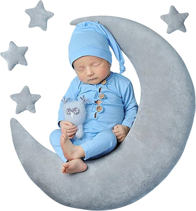 IGMaryBox Baby Moon Star Pillow Infant Posing Pillow Newborn Photography Prop by IGMaryBox