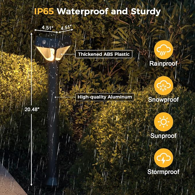 XMCOSY+ Smart Solar Pathway Lights Outdoor, Motion Sensor Landscape Lighting - Image 7