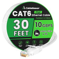 Cat 6 Ethernet Cable 30 ft, Indoor&Outdoor, High Speed 10Gbps Flat Internet by CableGeeker