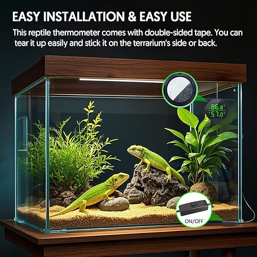 QZQ Reptile Thermometer and Humidity Gauge, LED Digital Thermometer Hydrometer - Image 5