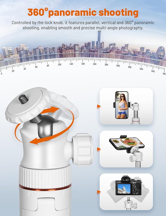 JOILCAN Tripod for iPhone & Camera, Extendable Portable Phone Tripod Stand for - Image 2
