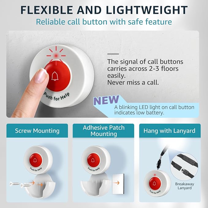 Caregiver Pager Wireless Nurse Call Buttons - Image 3