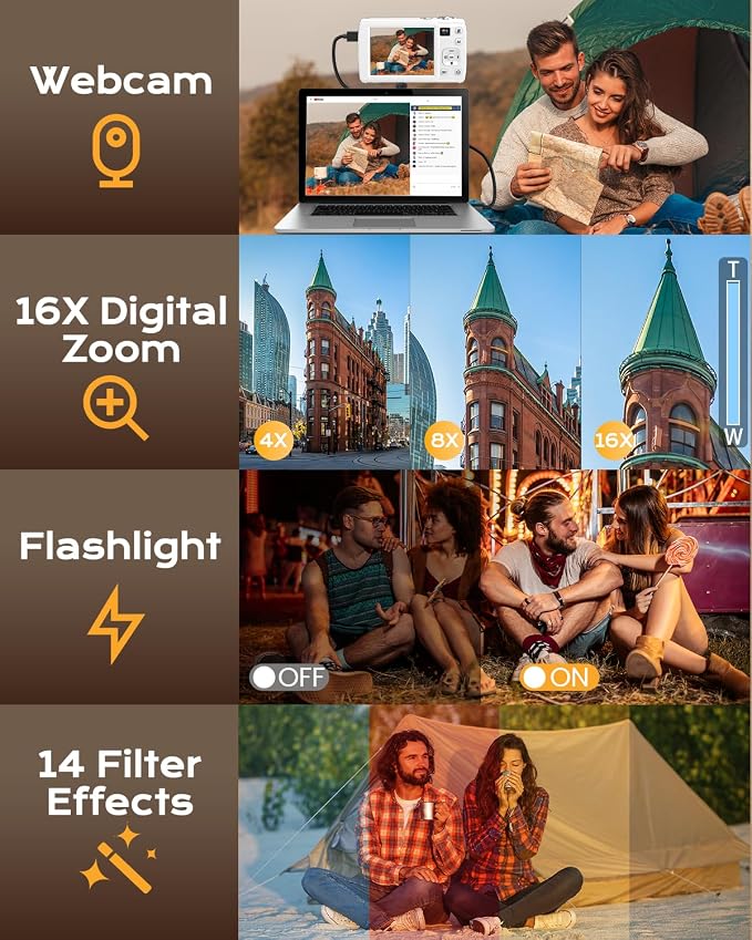 88MP Digital Camera for Photography, 2026 New WiFi 8K Vlog Video Camera for - Image 6
