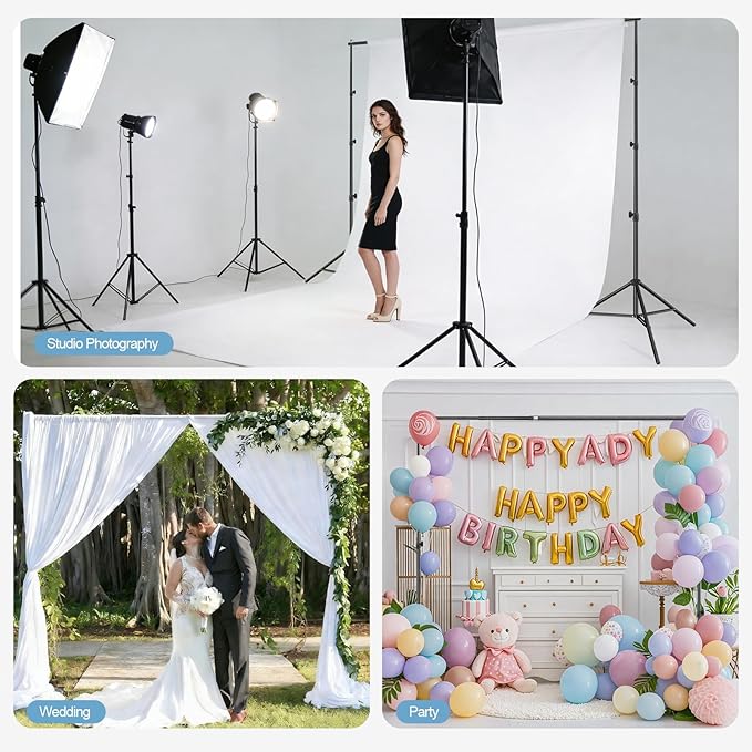EMART 10x10FT Backdrop Stand, Photo Studio Back Drop Adjustable Stand - Image 2