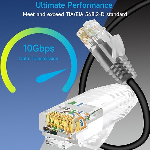 Cat6a Slim Ethernet Patch Cable 3 ft, Cat6a Patch Cable - Image 2