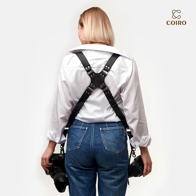 C Coiro Dual Camera Harness Shoulder Leather Camera Strap - Image 6