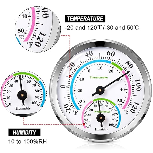 Weewooday 3 Pcs Indoor Outdoor Thermometer 2 in 1 Mini Home Temperature - Image 3