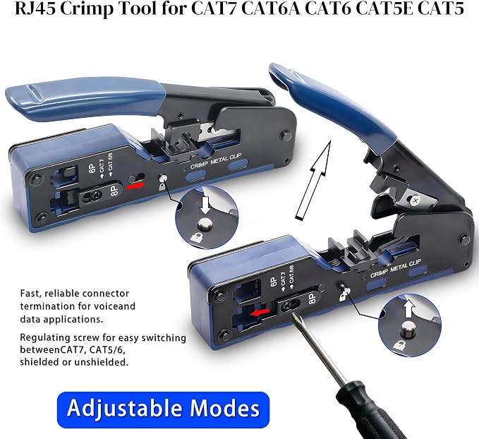 RJ45 Crimp Tool Pass Through Ethernet Crimper - Image 5