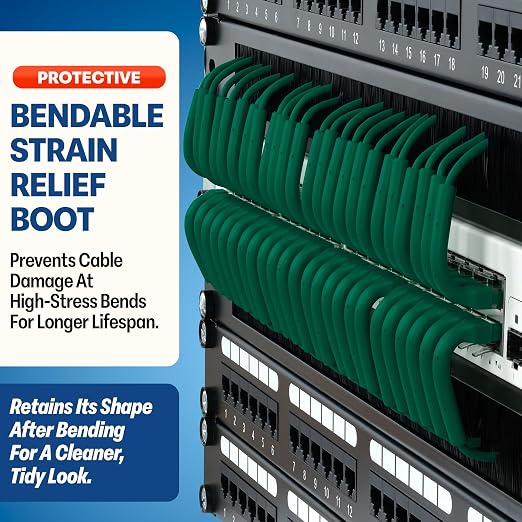 Everest Ultra Slim Cat6a Ethernet Patch Cables 1ft Green - Image 3
