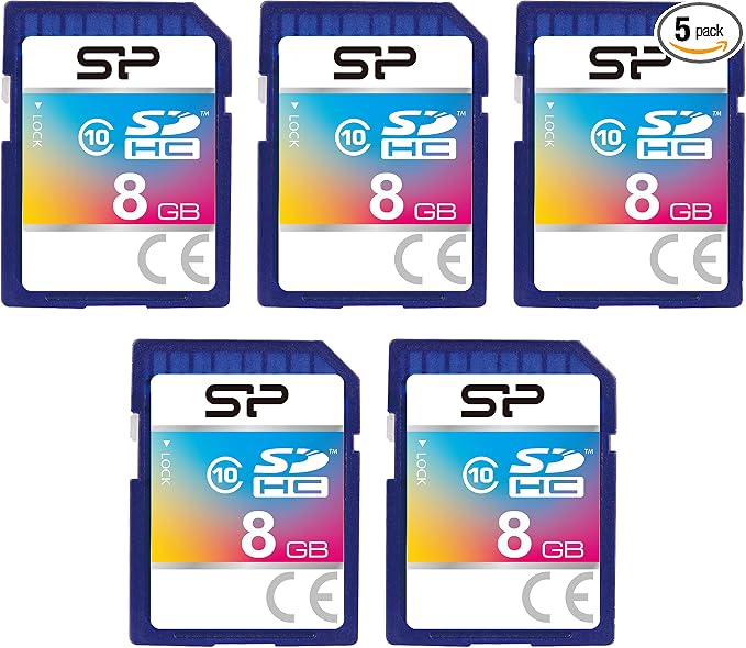8GB 5-Pack SDHC Class 10 Flash Memory Card by Silicon Power by SPSiliconPower