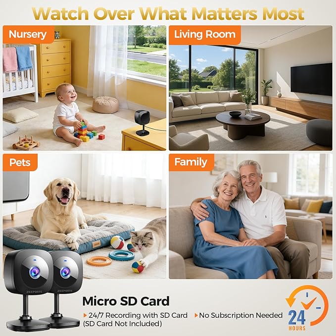ZEEPORTE 2K Indoor Cameras for Home Security - Image 2