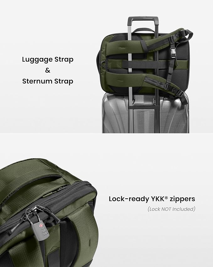 tomtoc Travel Backpack 40L, TSA Friendly Flight Approved Carry-on Luggage Hand - Image 9