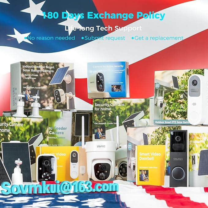 Sovmiku 3CQ4 192GB 2K AI Solar Security Camera Wireless Outdoor, Battery - Image 4