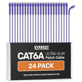 Everest Ultra Slim Cat6a Ethernet Patch Cables 7ft Purple by EverestMediaSolutions