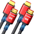 Snowkids 8K HDMI Cable 2.1 Long 15FT 2-Pack, Ultra 48Gbps High Speed 8K@60Hz by Snowkids