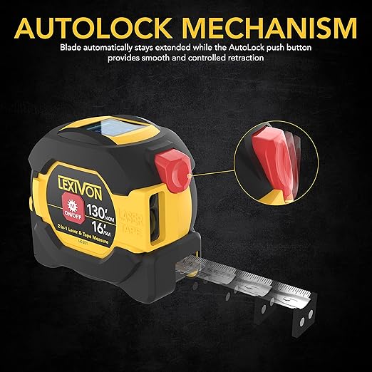 LEXIVON 2 in 1 Digital Laser Tape Measure | 130ft/40m Laser Distance Meter - Image 5