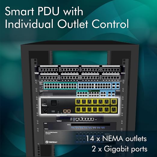 TRENDnet 14-Outlet Managed 2U Rackmount Switched Power Distribution Unit - Image 2