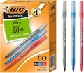 BIC Round Stic Xtra Life Assorted Ink Ballpoint Pen's, Medium Point, 60-Count by BIC