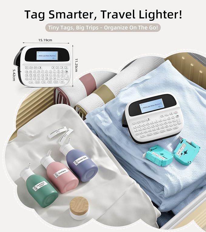 Label Maker Machine with 4 Tapes, Rechargeable Backlit Bluetooth Label Maker - Image 9