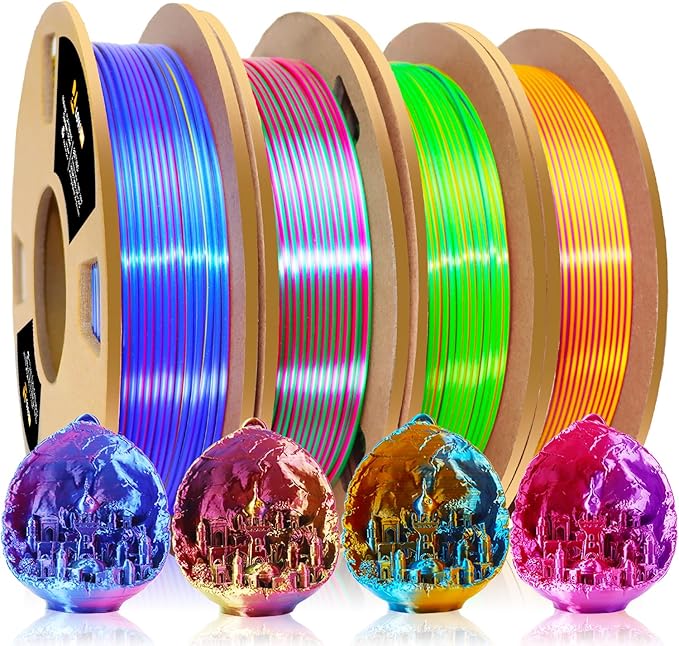 LOVOON 3D PLA Filament 1.75mm Bundle, Tricolor 3D Printer Filament Bundle by LOVOON