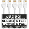 Jadaol Cat6 Ethernet Patch Cables 5ft 5-Pack, 10Gbps 24AWG Pure Copper RJ45 by Jadaol