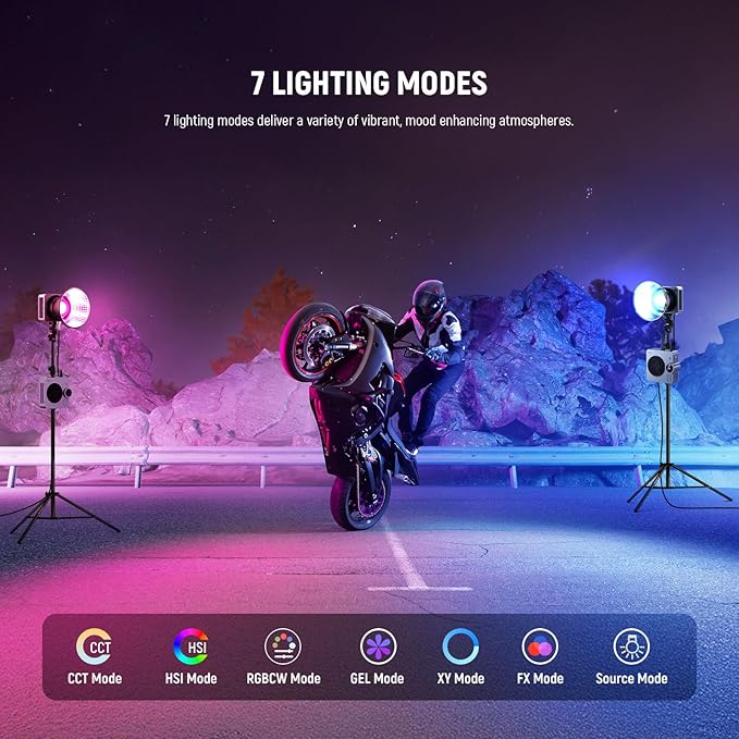 NEEWER HS200C Portable RGB LED Video Light, APP/2.4G/Panel/DMX Control - Image 3